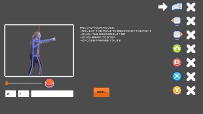 Screenshot of MP Fighter. An editor shows a video of someone punching, overlayed by the detected bones.