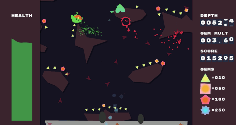 GIF of Slim Pickings. A green slime slides across the screen collecting gems.