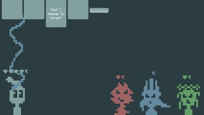 Screenshot of Spells of Elimination. A water attack beams down on the player's head.