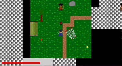 Game screenshot featuring the main character stabbing a living meatball with a spork